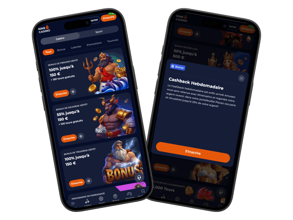 nine casino bonus
